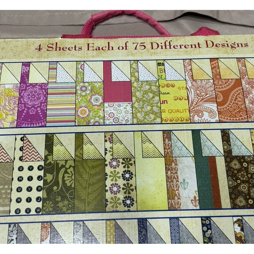 Designer Card Stock Tote 300 Double Sided Sheets Removable‎ Accordion File New